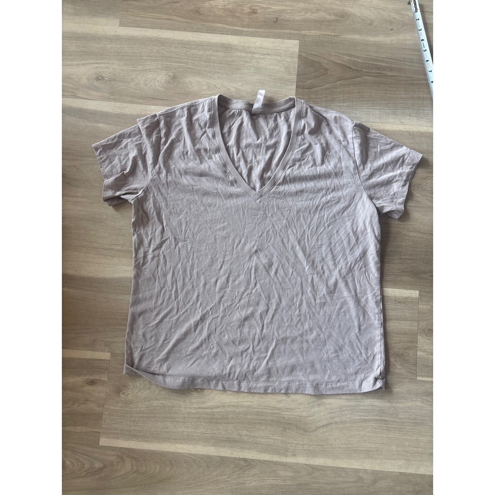 SKIMS Cotton Jersey V-Neck T-Shirt Mauve Taupe Short Sleeve Size Medium